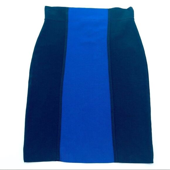 BCBGMaxAzria Colorblock Blk/Blu Bodycon Skirt SMALL - Picture 1 of 9